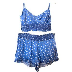 Morgan Lane Chickadee Silk Sleep Set Lia Top & Marta Short Size Large